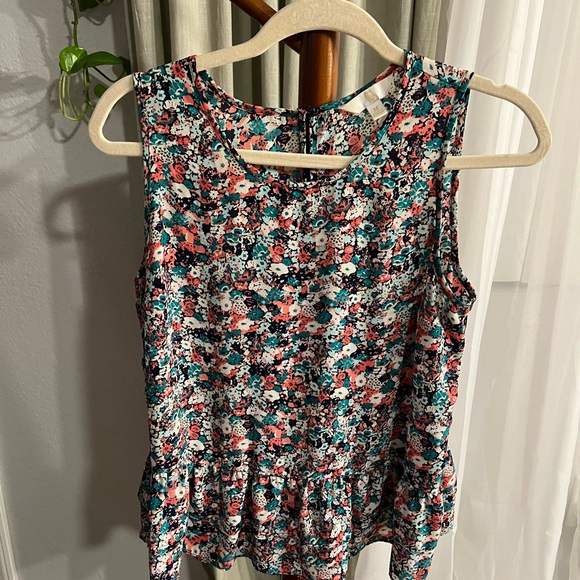 Floral Peplum Tank Top Blouse - Picture 1 of 2